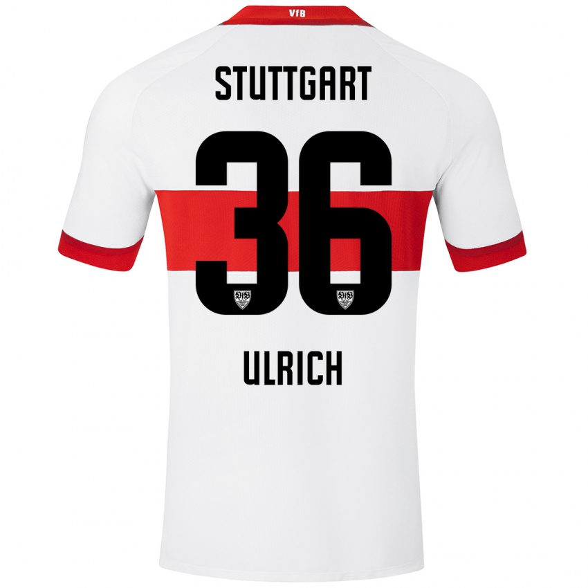 Heren Laurin Ulrich #36 Wit Rood Thuisshirt Thuistenue 2024/25 T-Shirt