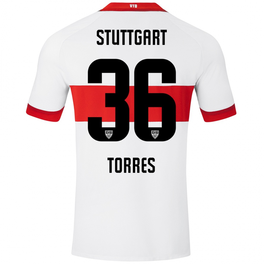 Heren Yohann Torres #36 Wit Rood Thuisshirt Thuistenue 2024/25 T-Shirt