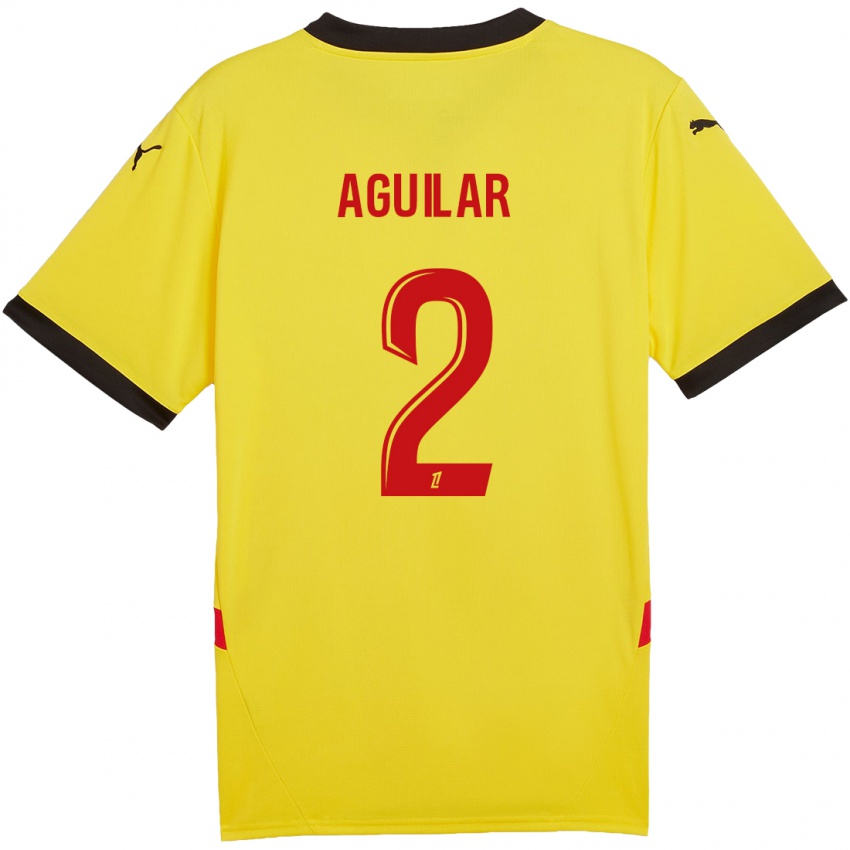 Heren Ruben Aguilar #2 Geel Rood Thuisshirt Thuistenue 2024/25 T-Shirt