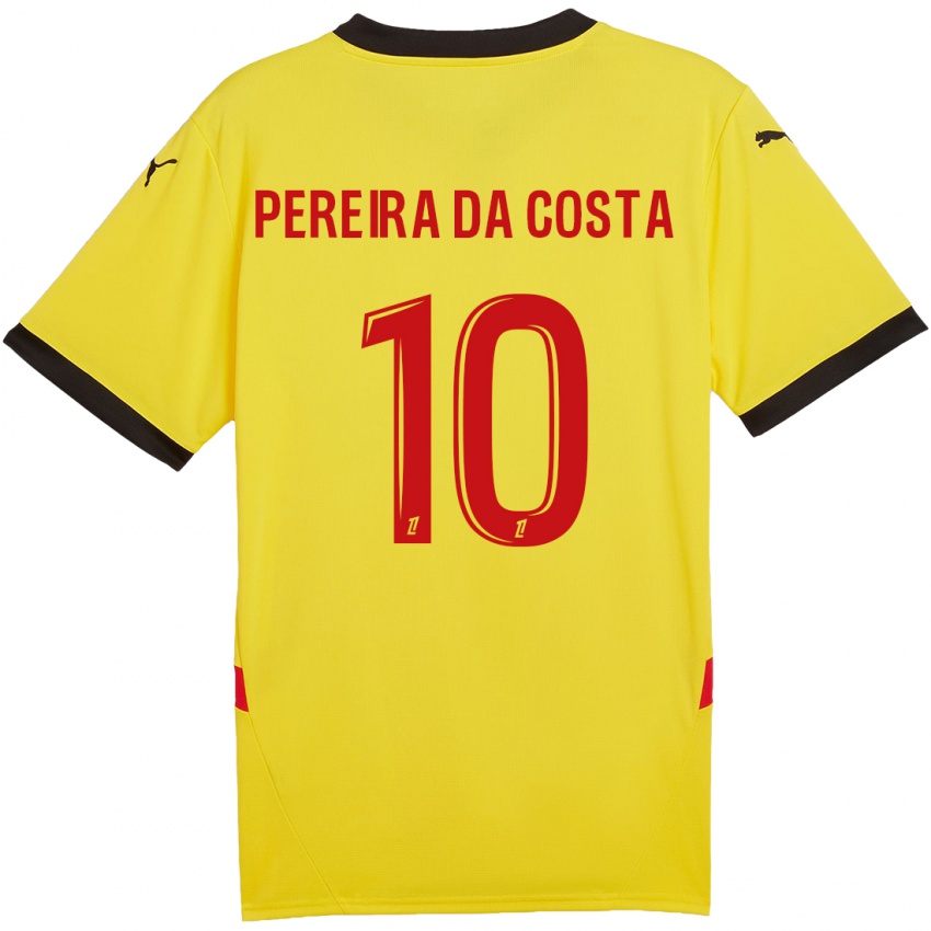 Heren David Pereira Da Costa #10 Geel Rood Thuisshirt Thuistenue 2024/25 T-Shirt