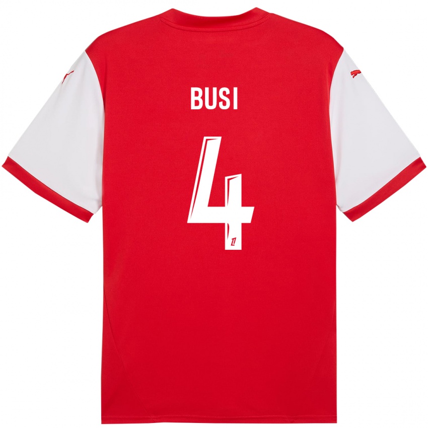 Heren Maxime Busi #4 Rood Wit Thuisshirt Thuistenue 2024/25 T-Shirt