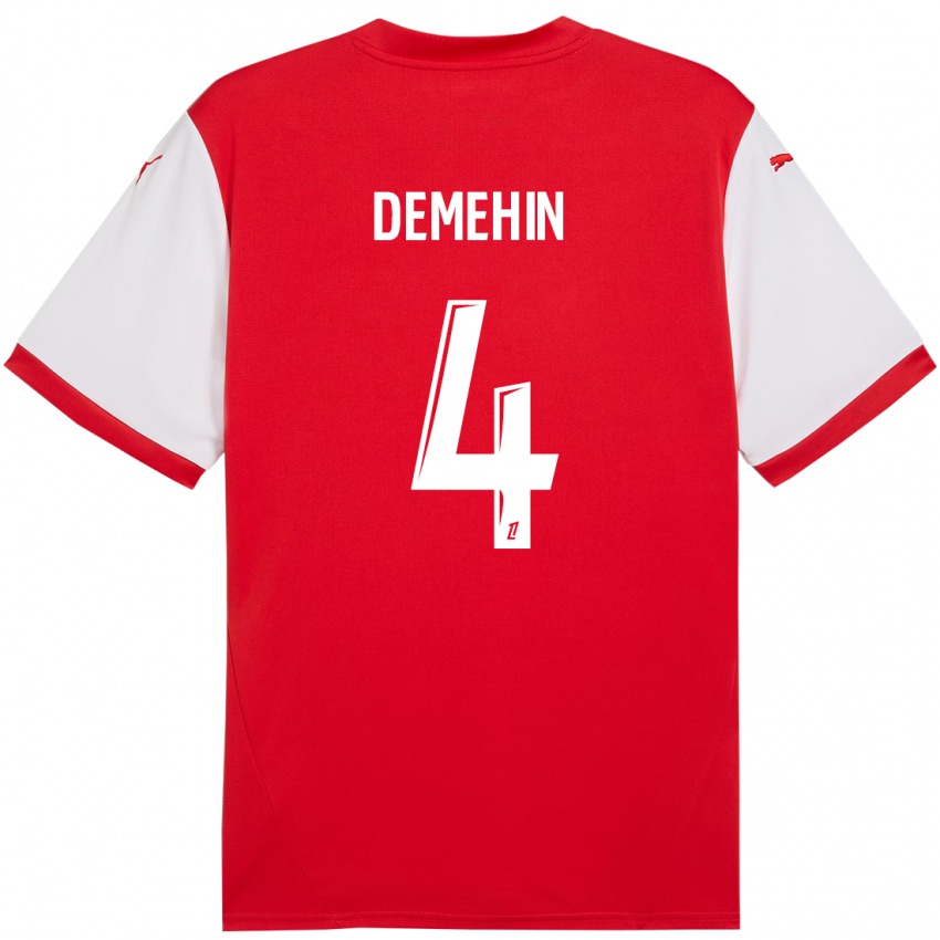 Heren Blessing Demehin #4 Rood Wit Thuisshirt Thuistenue 2024/25 T-Shirt