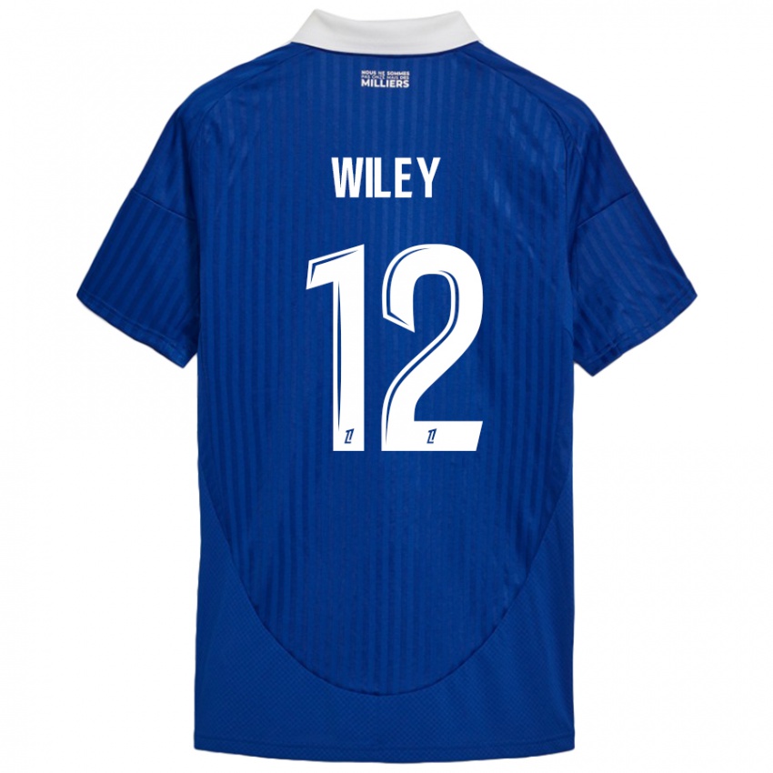 Heren Caleb Wiley #12 Blauw Wit Thuisshirt Thuistenue 2024/25 T-Shirt