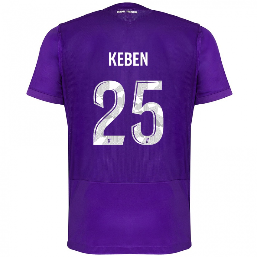 Heren Kévin Keben #25 Paars Wit Thuisshirt Thuistenue 2024/25 T-Shirt