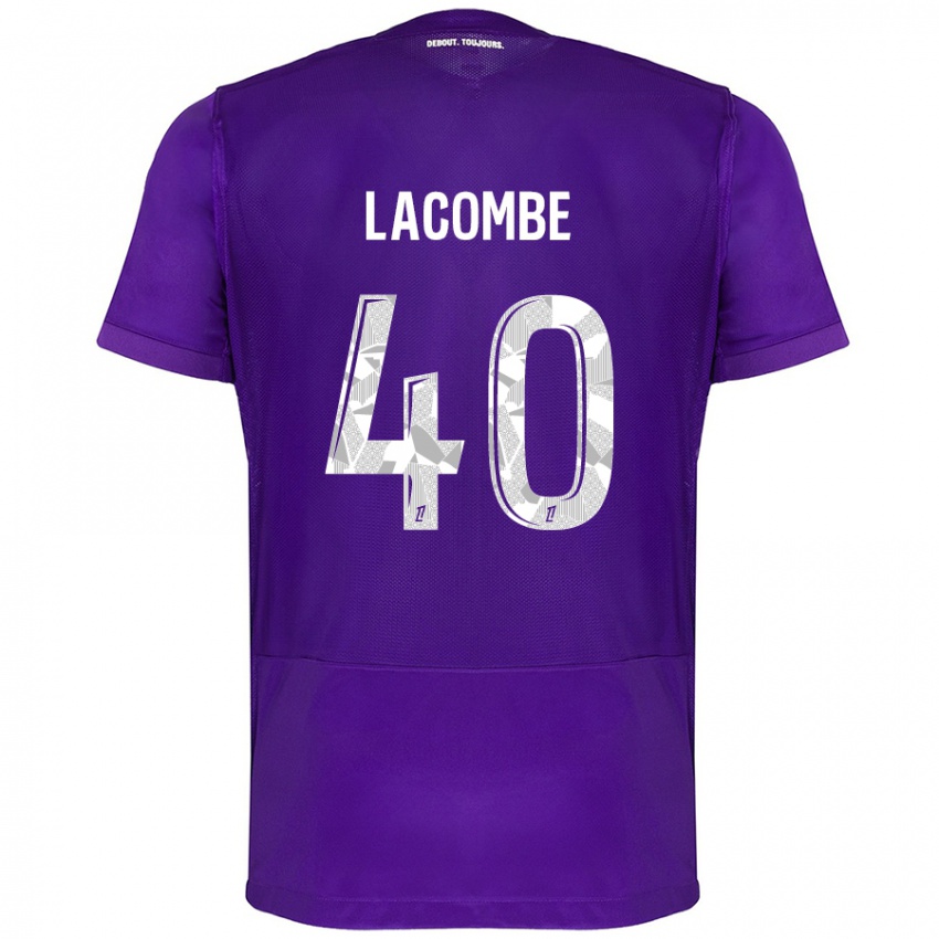 Heren Justin Lacombe #40 Paars Wit Thuisshirt Thuistenue 2024/25 T-Shirt