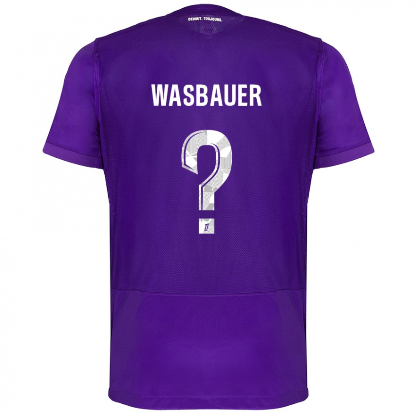 Heren Nicolas Wasbauer #0 Paars Wit Thuisshirt Thuistenue 2024/25 T-Shirt