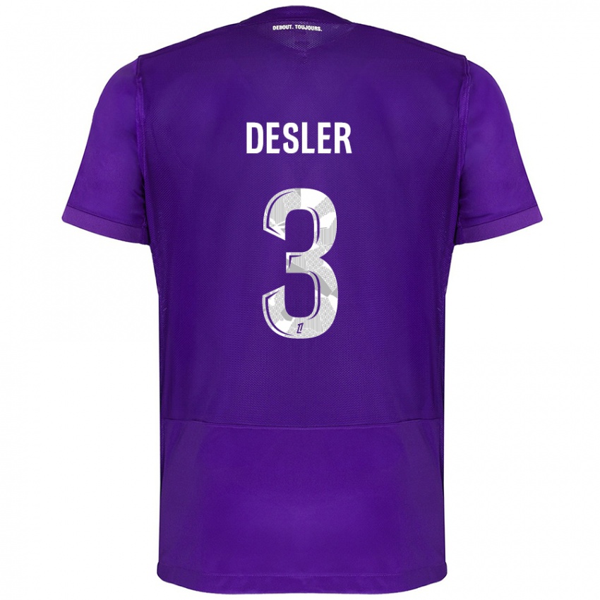 Heren Mikkel Desler #3 Paars Wit Thuisshirt Thuistenue 2024/25 T-Shirt