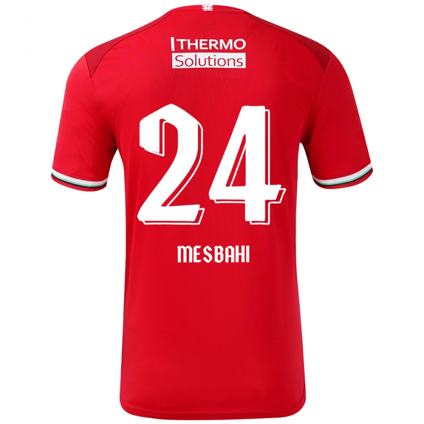 Heren Juliën Mesbahi #24 Rood Wit Thuisshirt Thuistenue 2024/25 T-Shirt