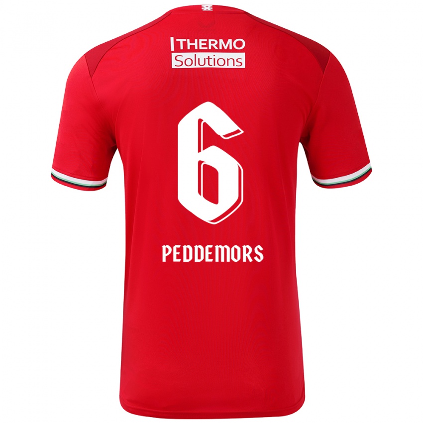 Heren Ella Peddemors #6 Rood Wit Thuisshirt Thuistenue 2024/25 T-Shirt