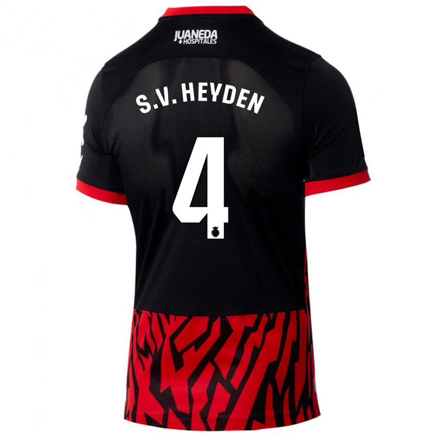 Heren Siebe Van Der Heyden #4 Zwart Rood Thuisshirt Thuistenue 2024/25 T-Shirt