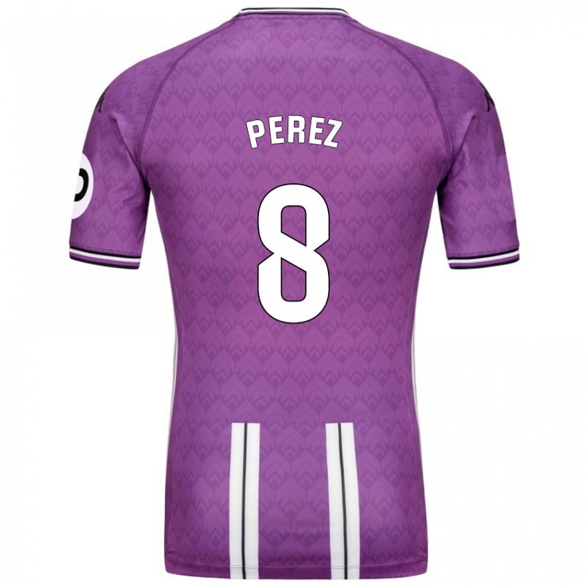 Heren Kike Pérez #8 Paars Wit Thuisshirt Thuistenue 2024/25 T-Shirt