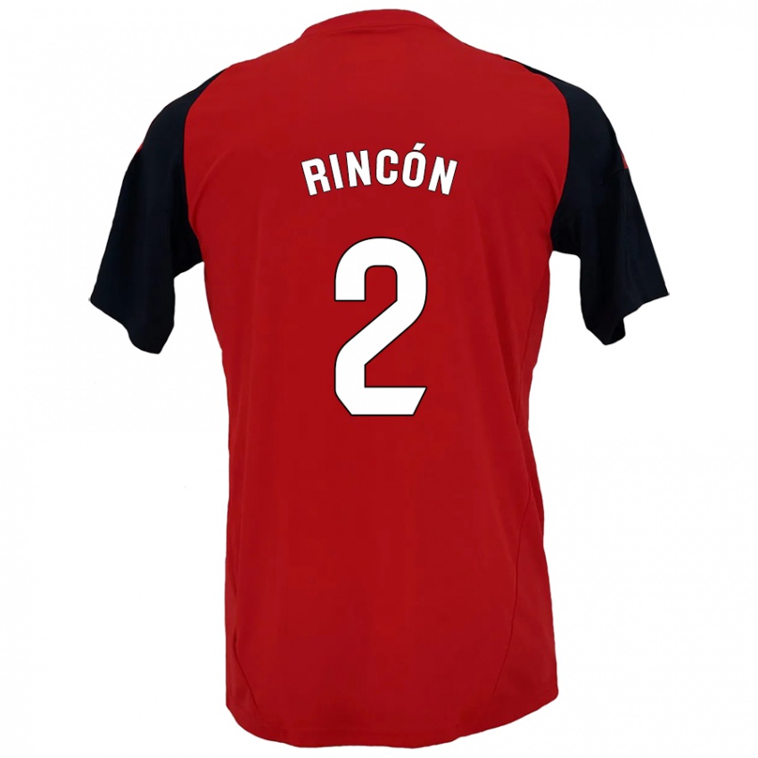 Heren Hugo Rincón #2 Rood Zwart Thuisshirt Thuistenue 2024/25 T-Shirt