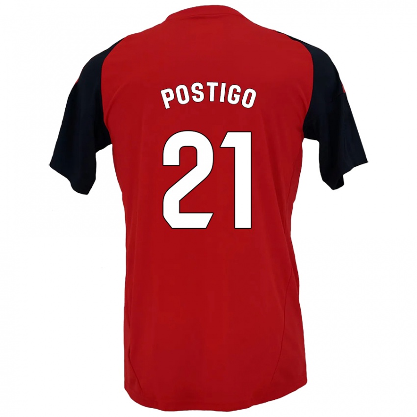 Heren Sergio Postigo #21 Rood Zwart Thuisshirt Thuistenue 2024/25 T-Shirt