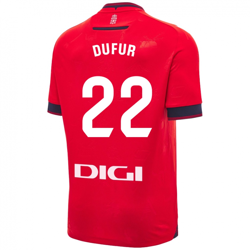 Heren Ander Dufur #22 Rood Wit Thuisshirt Thuistenue 2024/25 T-Shirt