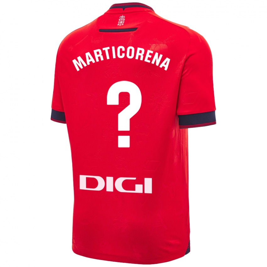 Heren Ander Marticorena #0 Rood Wit Thuisshirt Thuistenue 2024/25 T-Shirt