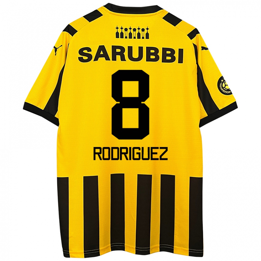 Heren Sebastián Rodríguez #8 Geel Zwart Thuisshirt Thuistenue 2024/25 T-Shirt