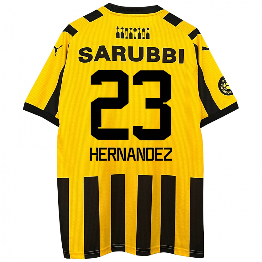 Heren Abel Hernandez #23 Geel Zwart Thuisshirt Thuistenue 2024/25 T-Shirt