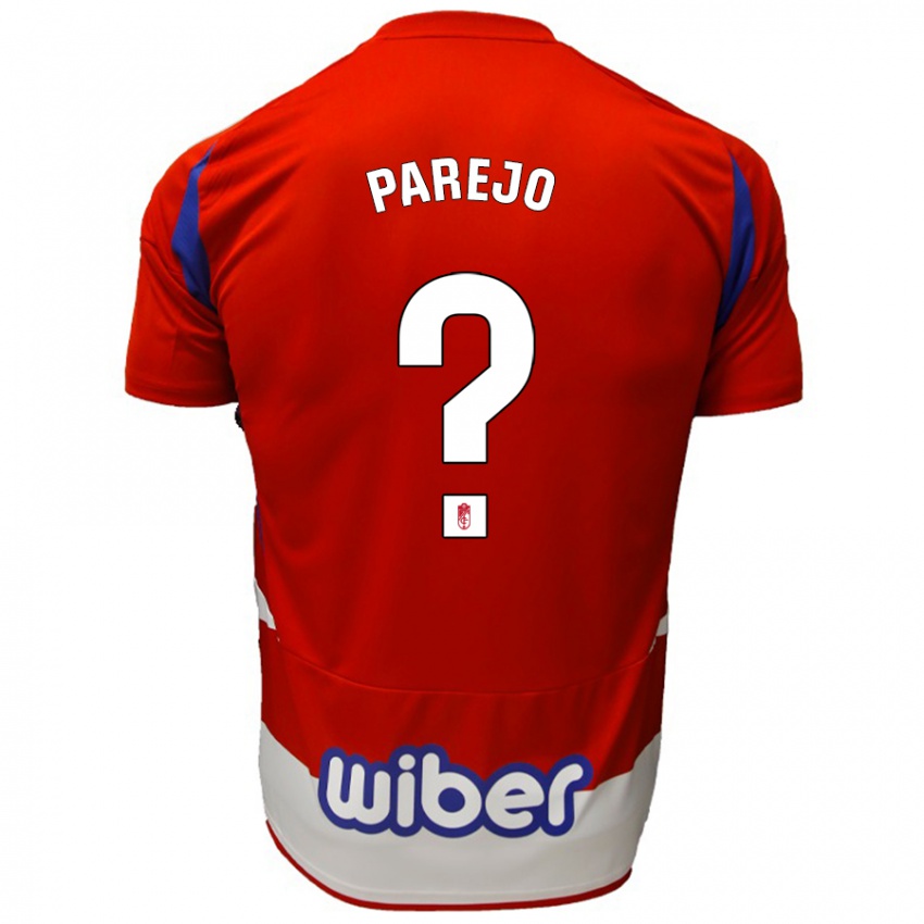 Heren Jesús Parejo #0 Rood Wit Blauw Thuisshirt Thuistenue 2024/25 T-Shirt