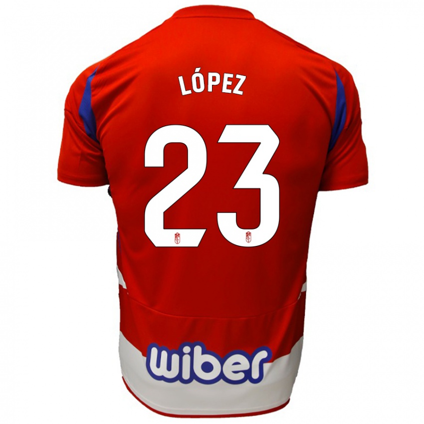 Heren Diego López #23 Rood Wit Blauw Thuisshirt Thuistenue 2024/25 T-Shirt