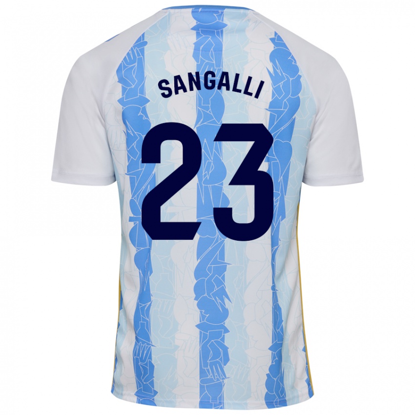 Heren Luca Sangalli #23 Wit Blauw Thuisshirt Thuistenue 2024/25 T-Shirt