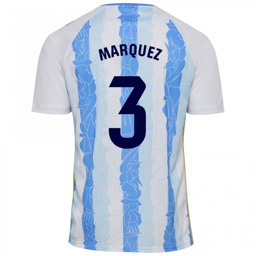 Heren David Márquez #3 Wit Blauw Thuisshirt Thuistenue 2024/25 T-Shirt