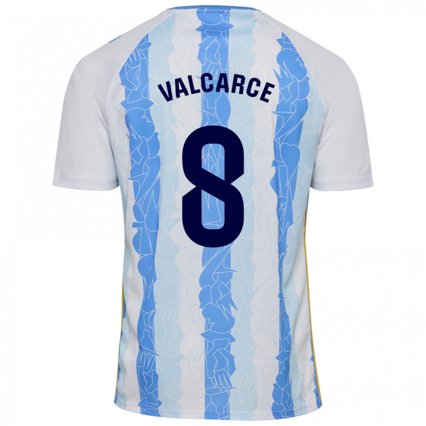 Heren Alejandro Valcarce #8 Wit Blauw Thuisshirt Thuistenue 2024/25 T-Shirt