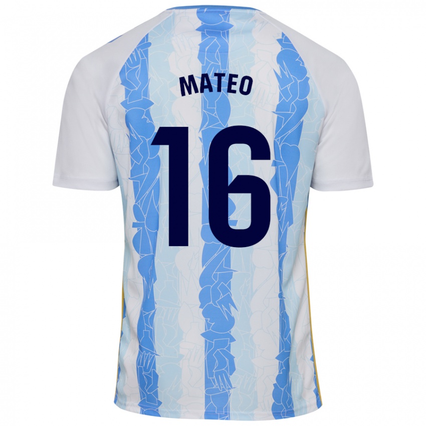 Heren Ángel Mateo #16 Wit Blauw Thuisshirt Thuistenue 2024/25 T-Shirt