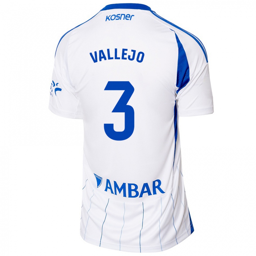 Heren Jaime Vallejo #3 Rood Wit Thuisshirt Thuistenue 2024/25 T-Shirt