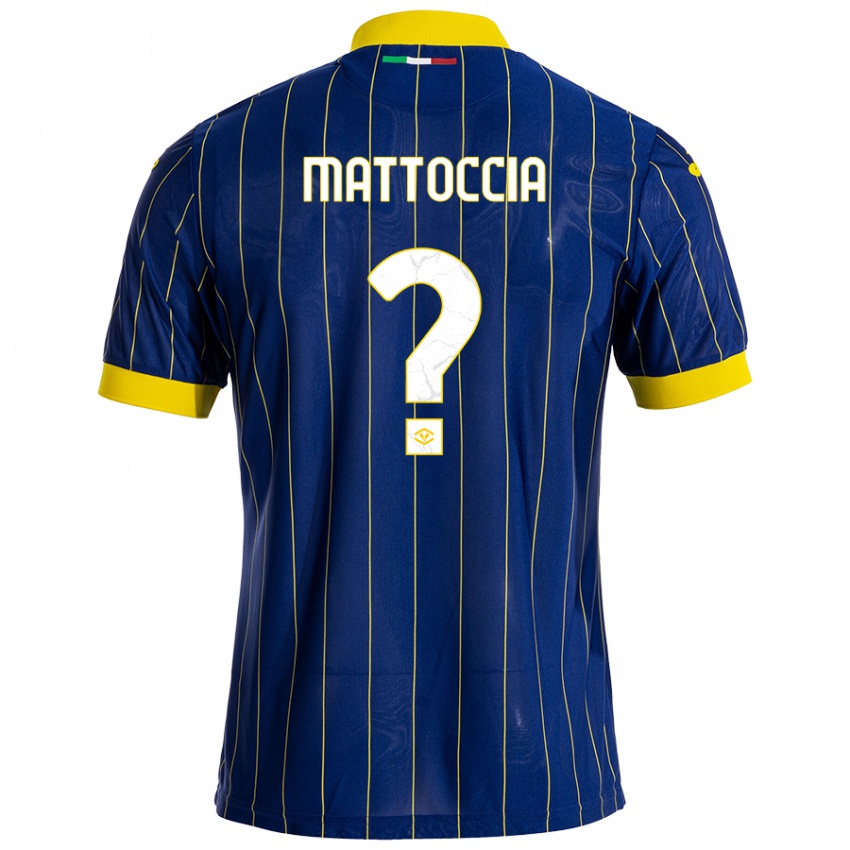 Heren Riccardo Mattoccia #0 Blauw Geel Thuisshirt Thuistenue 2024/25 T-Shirt