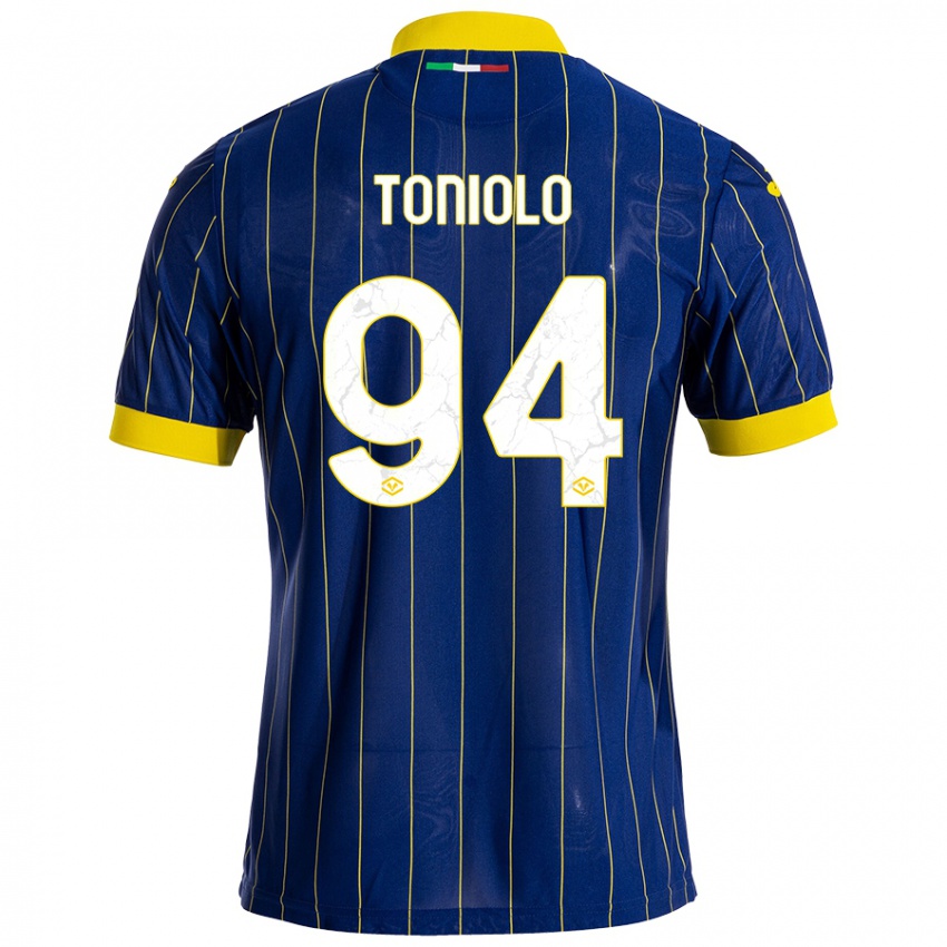 Heren Giacomo Toniolo #94 Blauw Geel Thuisshirt Thuistenue 2024/25 T-Shirt