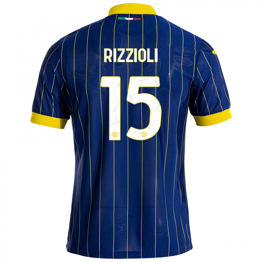 Heren Gaia Rizzioli #15 Blauw Geel Thuisshirt Thuistenue 2024/25 T-Shirt