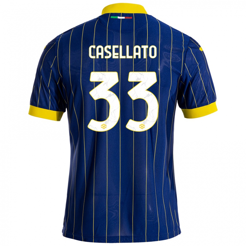 Heren Elisa Casellato #33 Blauw Geel Thuisshirt Thuistenue 2024/25 T-Shirt