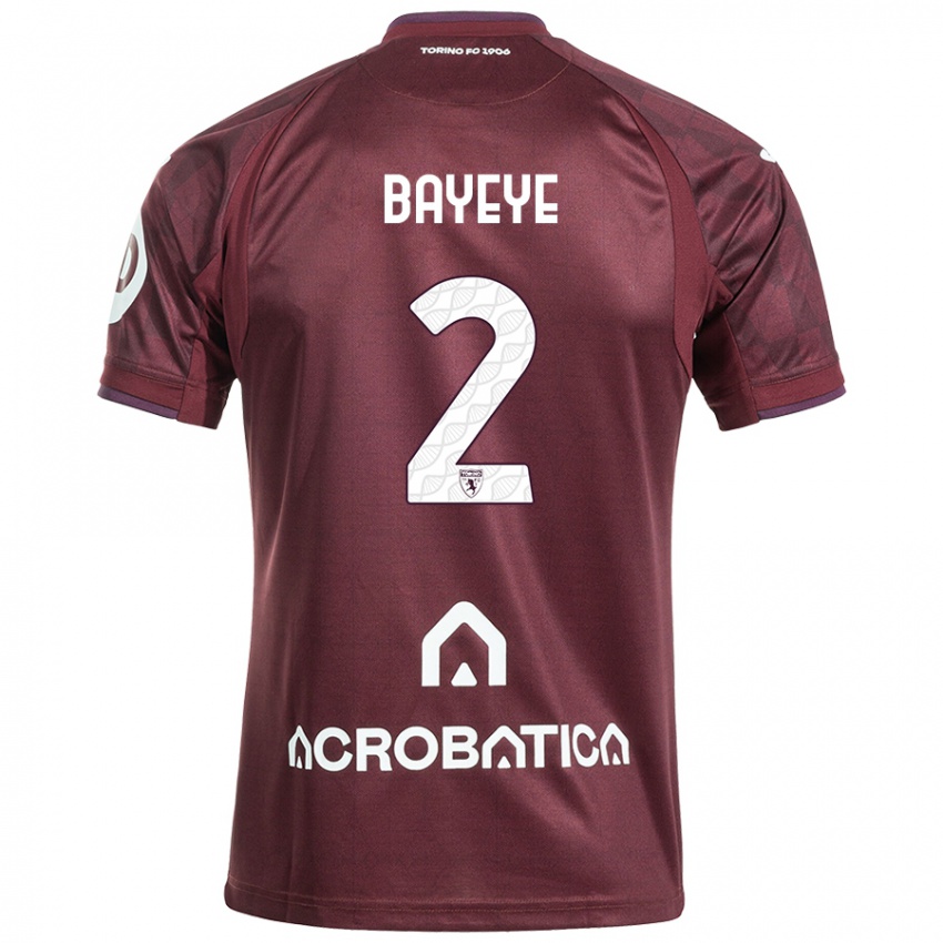 Heren Brian Bayeye #2 Kastanjebruin Wit Thuisshirt Thuistenue 2024/25 T-Shirt