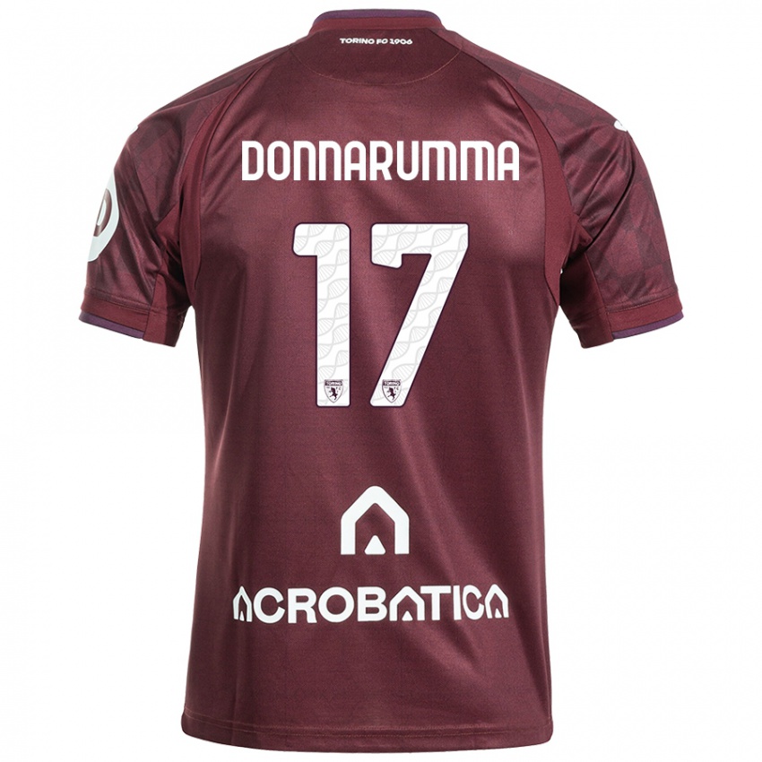 Heren Antonio Donnarumma #17 Kastanjebruin Wit Thuisshirt Thuistenue 2024/25 T-Shirt