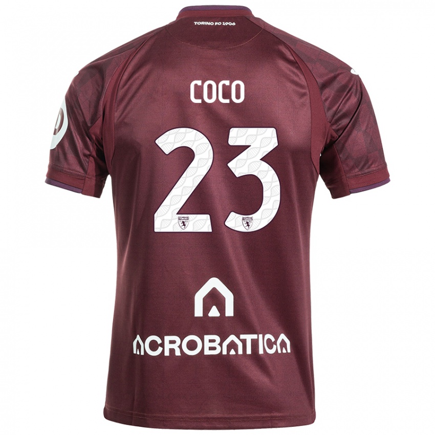 Heren Saúl Coco #23 Kastanjebruin Wit Thuisshirt Thuistenue 2024/25 T-Shirt