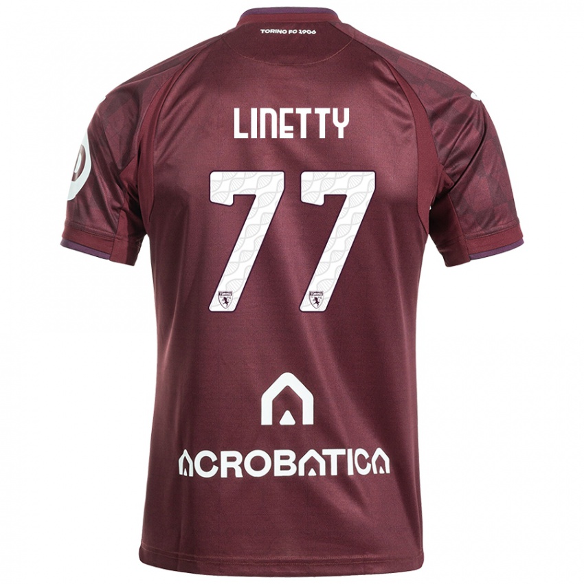 Heren Karol Linetty #77 Kastanjebruin Wit Thuisshirt Thuistenue 2024/25 T-Shirt