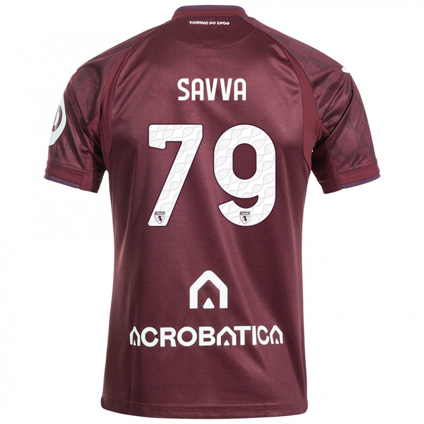 Heren Zanos Savva #79 Kastanjebruin Wit Thuisshirt Thuistenue 2024/25 T-Shirt