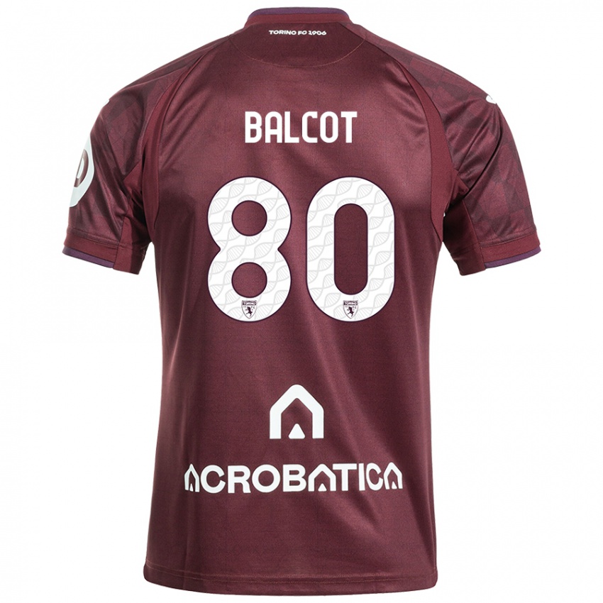 Heren Côme Bianay Balcot #80 Kastanjebruin Wit Thuisshirt Thuistenue 2024/25 T-Shirt