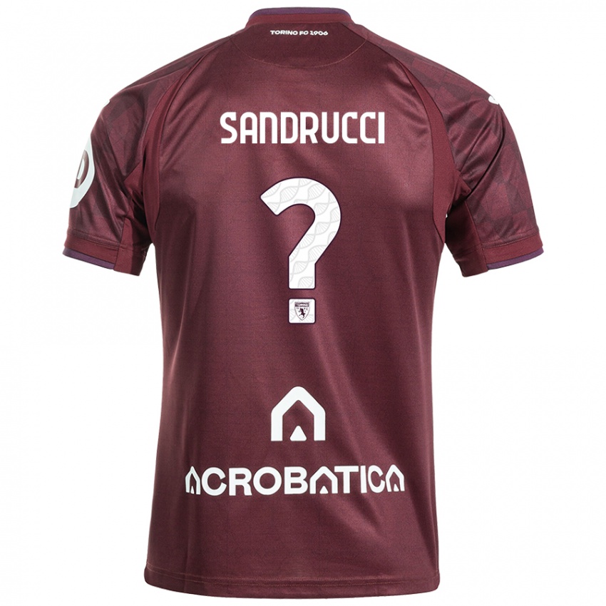 Heren Romeo Sandrucci #0 Kastanjebruin Wit Thuisshirt Thuistenue 2024/25 T-Shirt