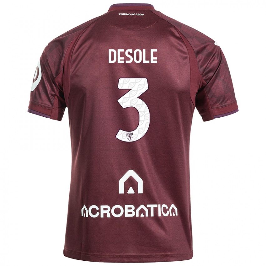 Heren Fabio Desole #3 Kastanjebruin Wit Thuisshirt Thuistenue 2024/25 T-Shirt