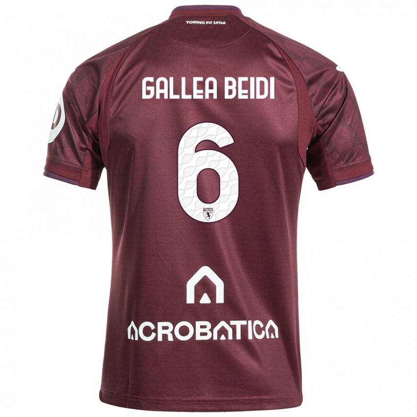 Heren Francesco Gallea Beidi #6 Kastanjebruin Wit Thuisshirt Thuistenue 2024/25 T-Shirt