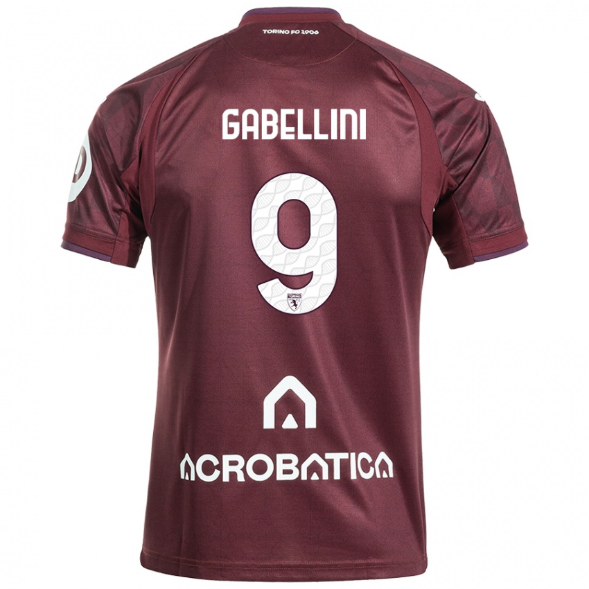 Heren Tommaso Gabellini #9 Kastanjebruin Wit Thuisshirt Thuistenue 2024/25 T-Shirt