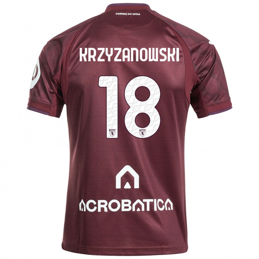 Heren Jakub Krzyzanowski #18 Kastanjebruin Wit Thuisshirt Thuistenue 2024/25 T-Shirt