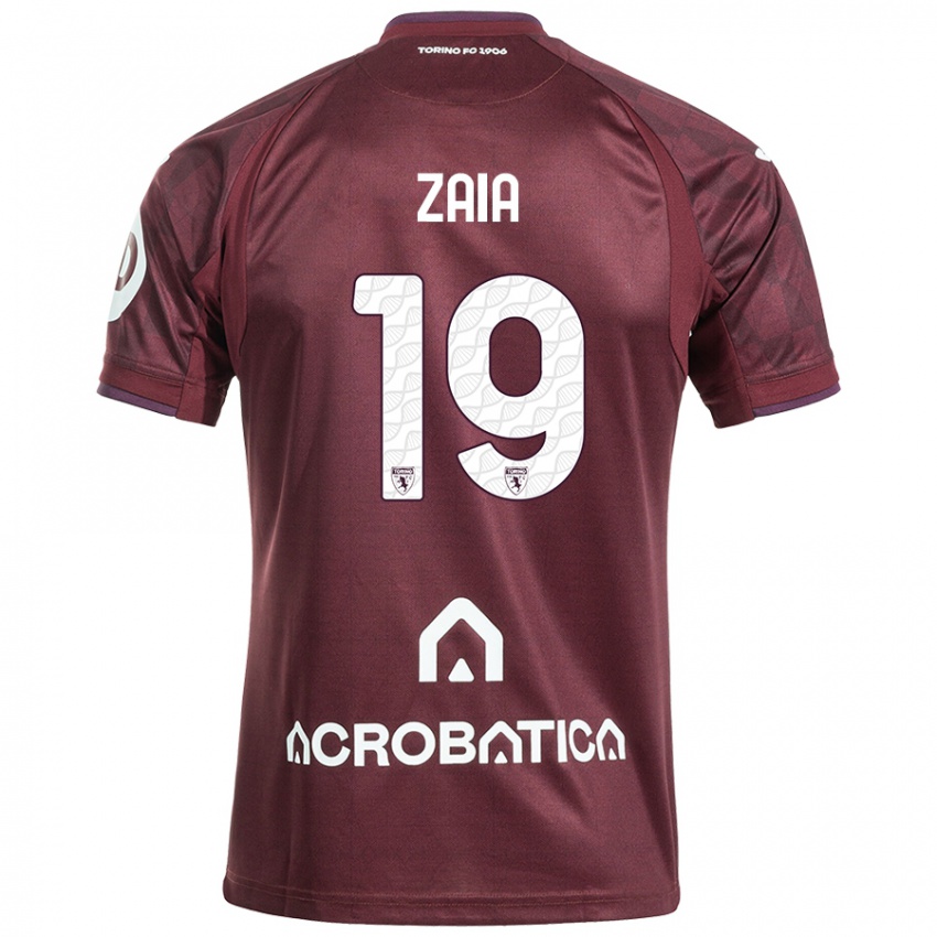 Heren Edoardo Zaia #19 Kastanjebruin Wit Thuisshirt Thuistenue 2024/25 T-Shirt