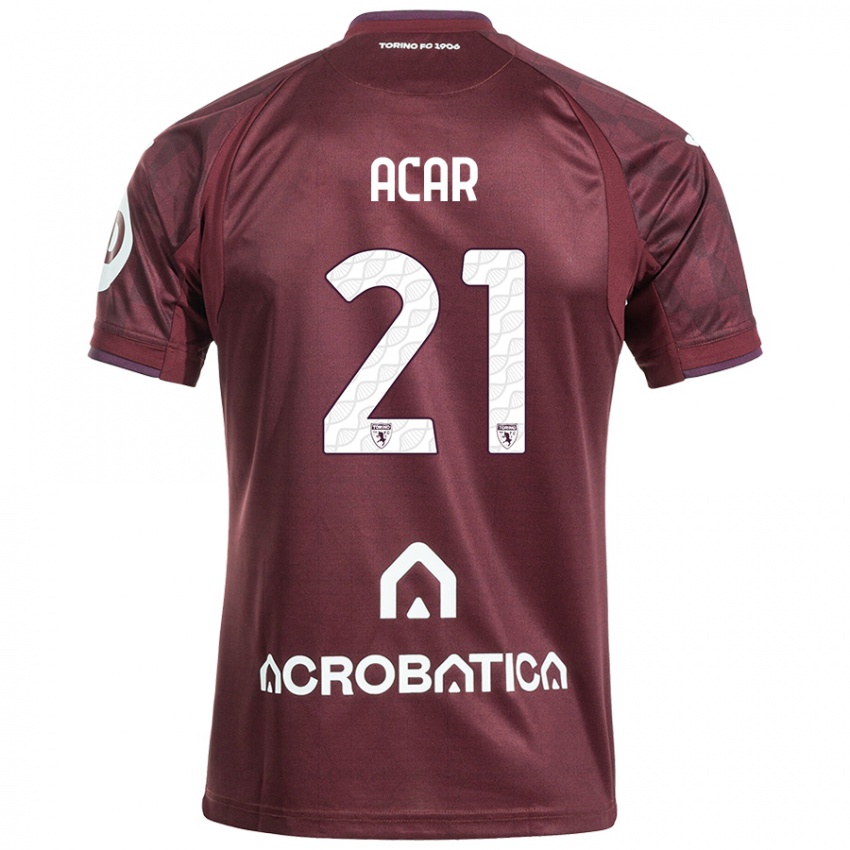 Heren Emirhan Acar #21 Kastanjebruin Wit Thuisshirt Thuistenue 2024/25 T-Shirt