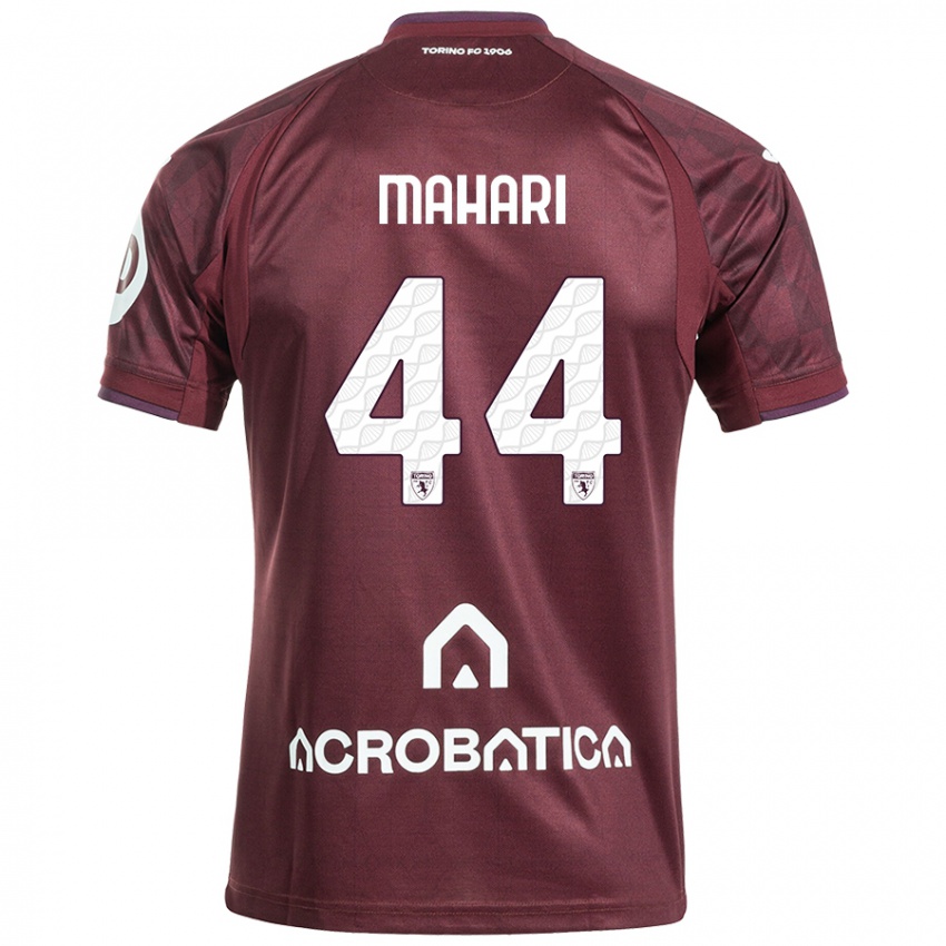 Heren Efdon Mahari #44 Kastanjebruin Wit Thuisshirt Thuistenue 2024/25 T-Shirt