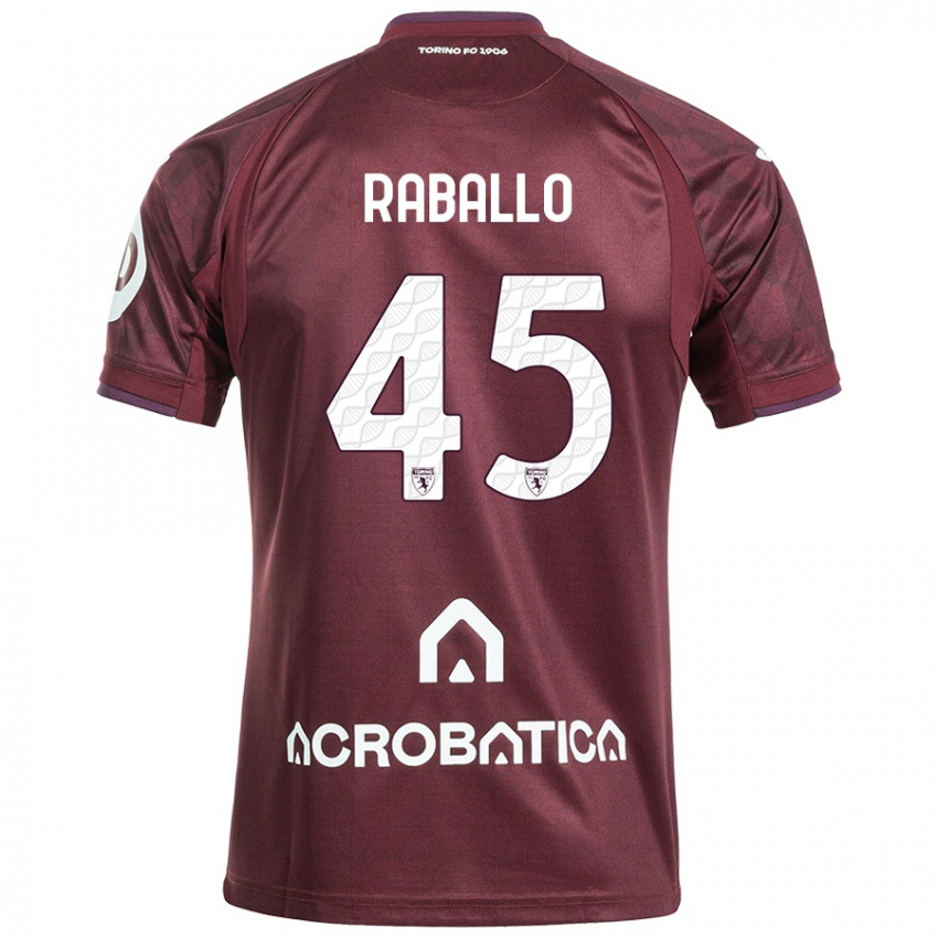 Heren Alessio Raballo #45 Kastanjebruin Wit Thuisshirt Thuistenue 2024/25 T-Shirt