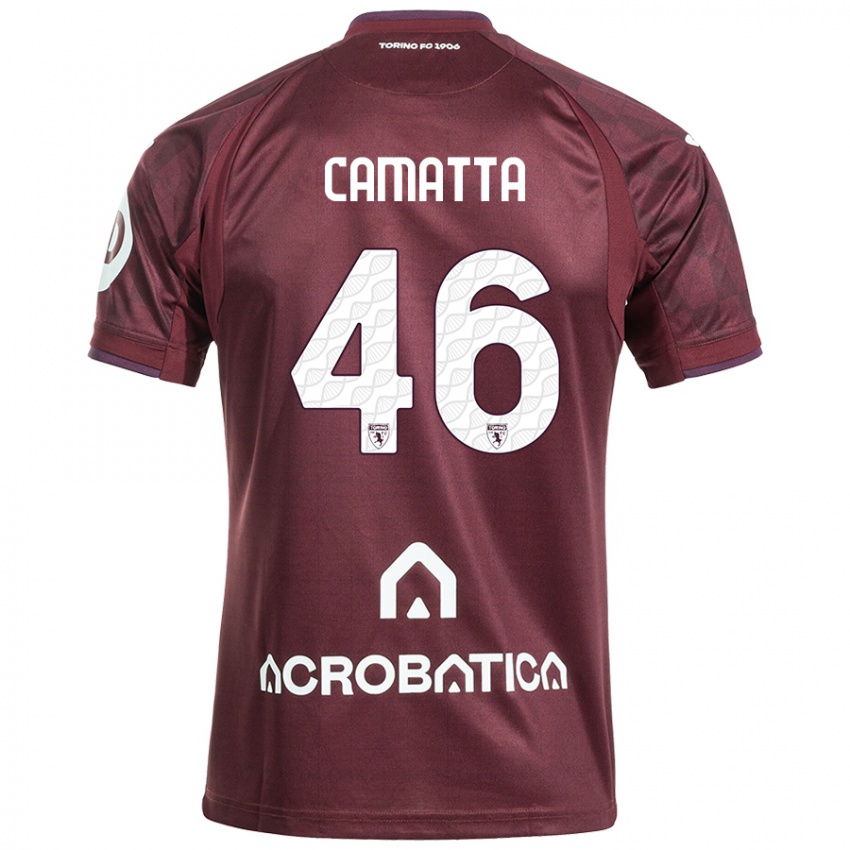 Heren Alessandro Camatta #46 Kastanjebruin Wit Thuisshirt Thuistenue 2024/25 T-Shirt