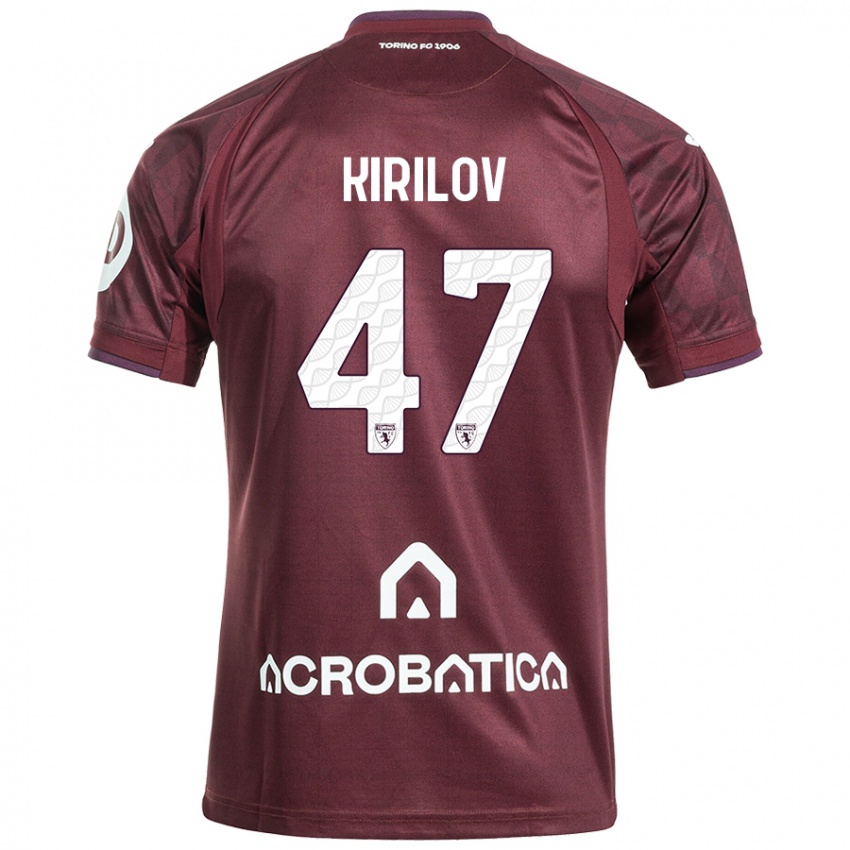 Heren Martin Kirilov #47 Kastanjebruin Wit Thuisshirt Thuistenue 2024/25 T-Shirt