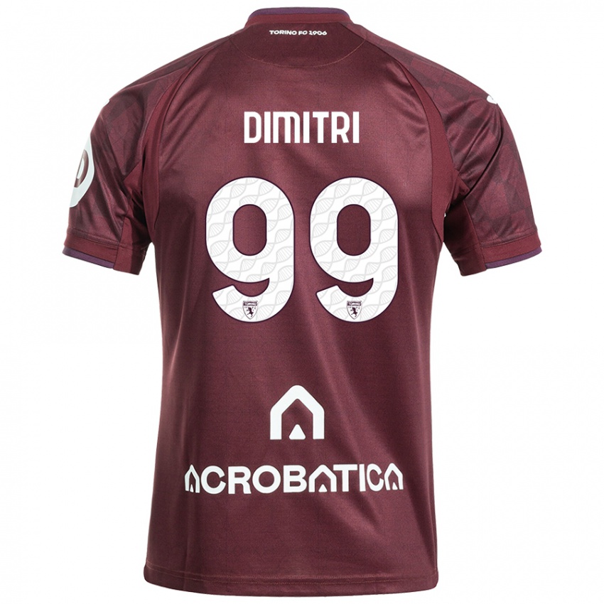 Heren Matteo Dimitri #99 Kastanjebruin Wit Thuisshirt Thuistenue 2024/25 T-Shirt